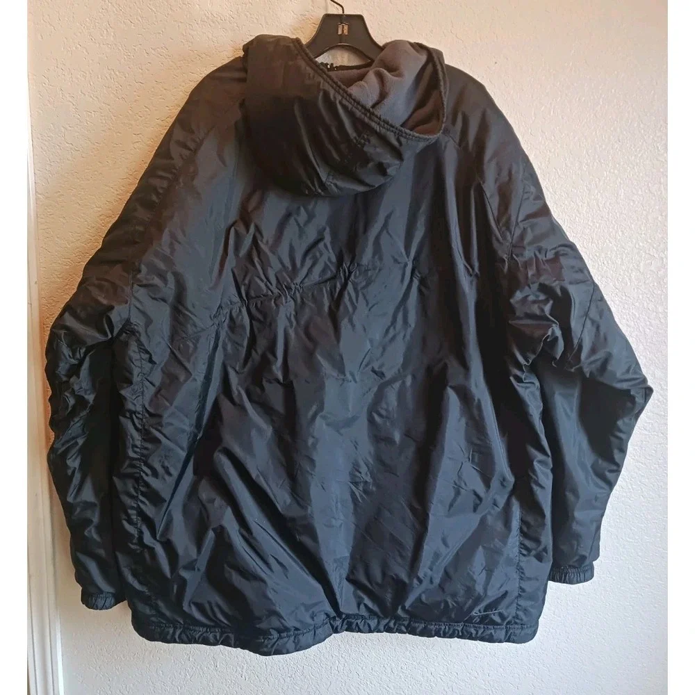 Vintage Nike Puffer Coat Reversible Fleece Parka Jacket Men's 2XL Y2K Gray Tag